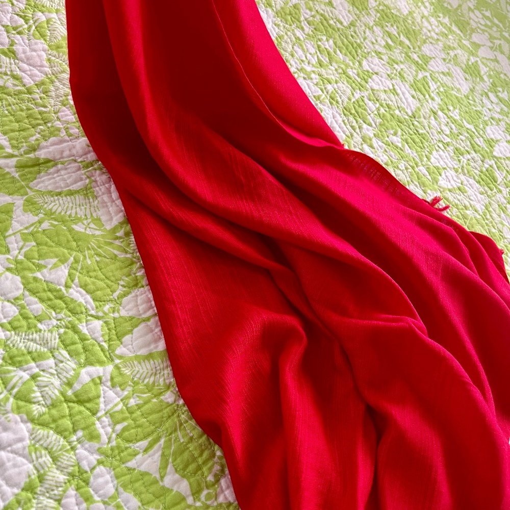 True China Red Silk Wrap New w/ Tag